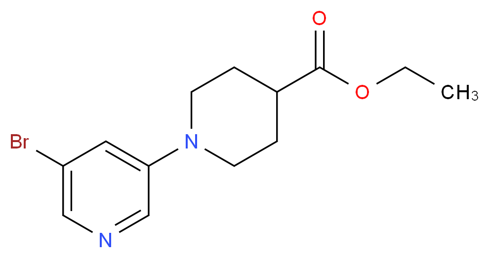 ethyl 1-(5-bromopyridin-3-yl)piperidine-4-carboxylate_分子结构_CAS_847406-13-7