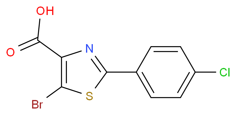 5-Bromo-2-(4-chlorophenyl)thiazole-4-carboxylic acid_分子结构_CAS_52041-97-1)