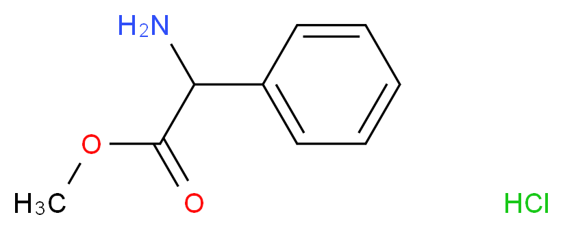 methyl 2-amino-2-phenylacetate hydrochloride_分子结构_CAS_15028-40-7