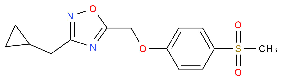 3-(cyclopropylmethyl)-5-{[4-(methylsulfonyl)phenoxy]methyl}-1,2,4-oxadiazole_分子结构_CAS_)