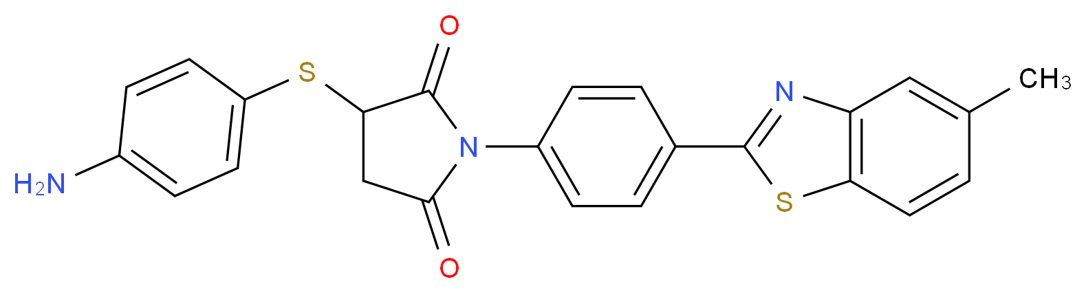 3-[(4-Aminophenyl)thio]-1-[4-(5-methyl-1,3-benzothiazol-2-yl)phenyl]pyrrolidine-2,5-dione_分子结构_CAS_)
