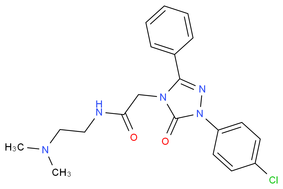 2-[1-(4-chlorophenyl)-5-oxo-3-phenyl-1,5-dihydro-4H-1,2,4-triazol-4-yl]-N-[2-(dimethylamino)ethyl]acetamide_分子结构_CAS_)