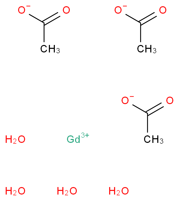 gadolinium(3+) ion triacetate tetrahydrate_分子结构_CAS_15280-53-2