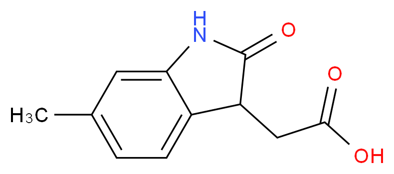 (6-Methyl-2-oxo-2,3-dihydro-1H-indol-3-yl)acetic acid_分子结构_CAS_959241-55-5)