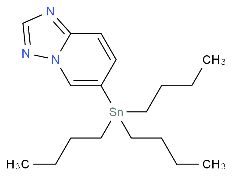 6-(tributylstannyl)-[1,2,4]triazolo[1,5-a]pyridine_分子结构_CAS_1204580-82-4