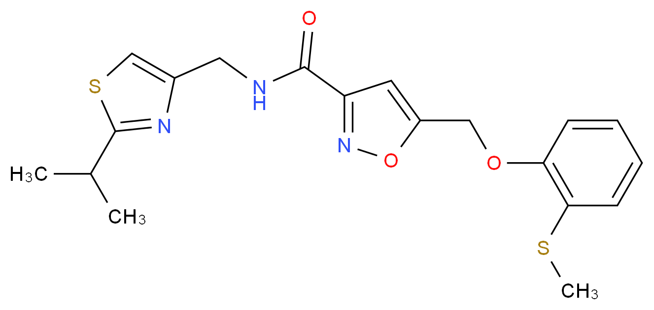 N-[(2-isopropyl-1,3-thiazol-4-yl)methyl]-5-{[2-(methylthio)phenoxy]methyl}-3-isoxazolecarboxamide_分子结构_CAS_)