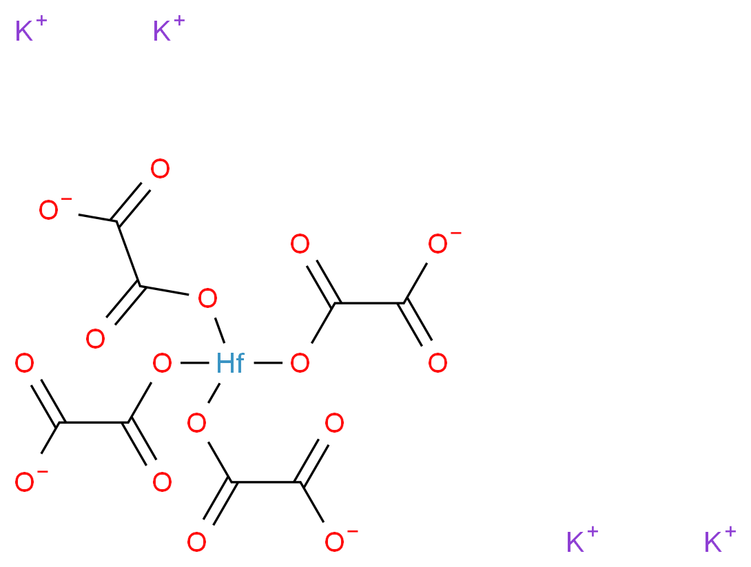 tetrapotassium tris[(carboxylatocarbonyl)oxy]hafnio oxalate_分子结构_CAS_12081-84-4