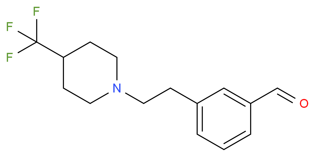 3-{2-[4-(Trifluoromethyl)piperidino]-ethyl}benzenecarbaldehyde_分子结构_CAS_)