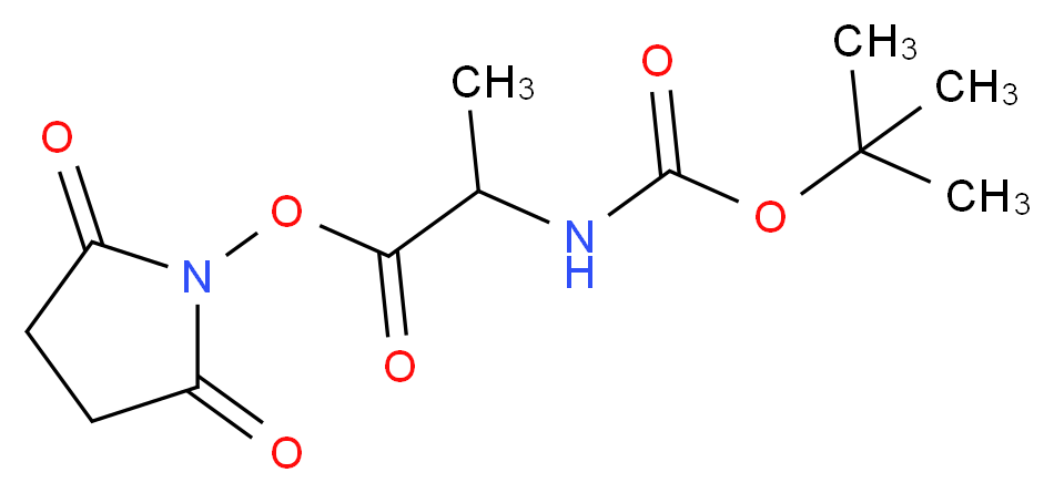 2,5-dioxopyrrolidin-1-yl 2-{[(tert-butoxy)carbonyl]amino}propanoate_分子结构_CAS_3392-05-0