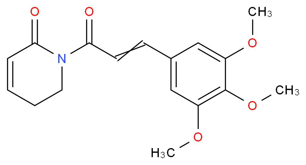 1-[3-(3,4,5-trimethoxyphenyl)prop-2-enoyl]-1,2,5,6-tetrahydropyridin-2-one_分子结构_CAS_20069-09-4