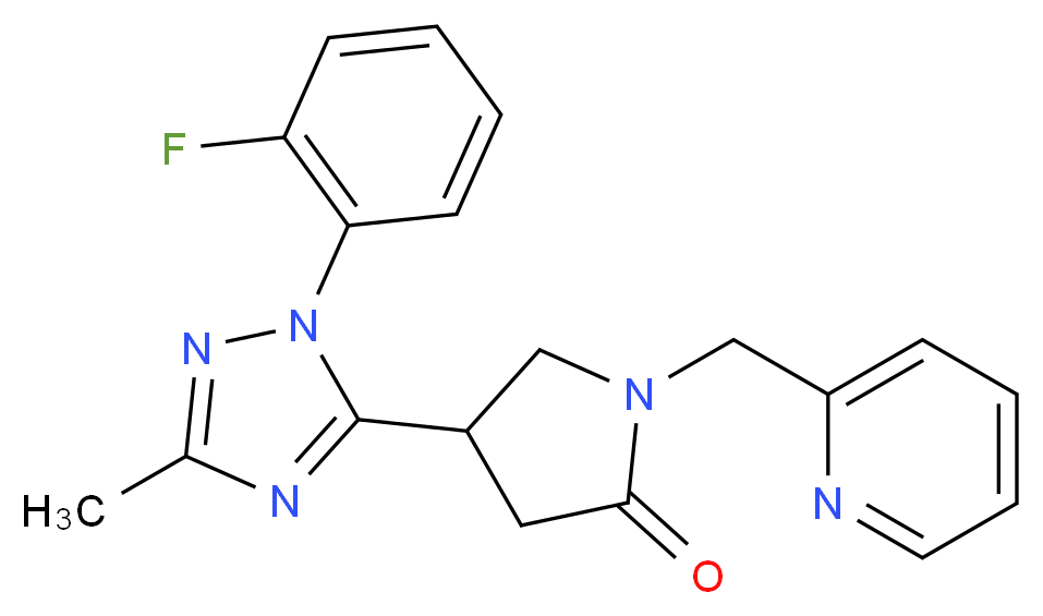 4-[1-(2-fluorophenyl)-3-methyl-1H-1,2,4-triazol-5-yl]-1-(pyridin-2-ylmethyl)pyrrolidin-2-one_分子结构_CAS_)
