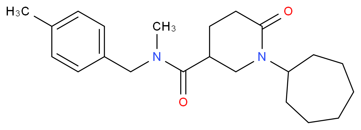 1-cycloheptyl-N-methyl-N-(4-methylbenzyl)-6-oxo-3-piperidinecarboxamide_分子结构_CAS_)