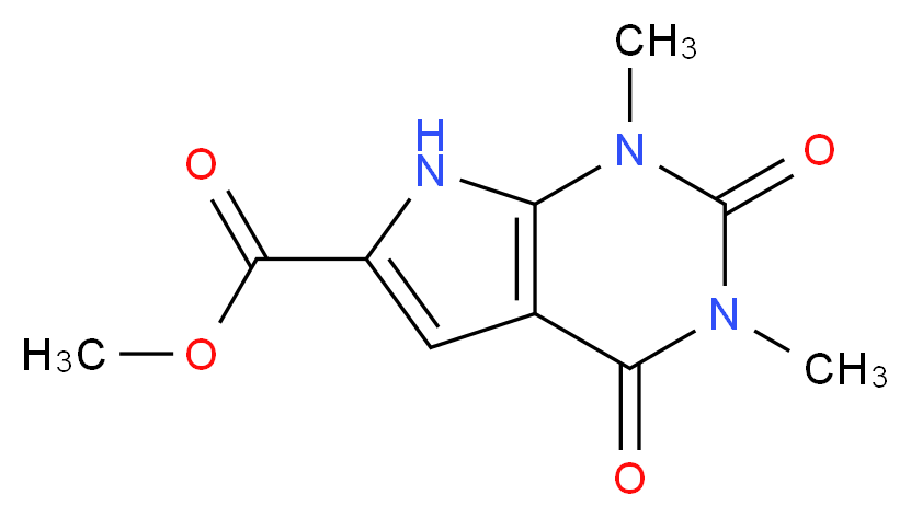 methyl 1,3-dimethyl-2,4-dioxo-1H,2H,3H,4H,7H-pyrrolo[2,3-d]pyrimidine-6-carboxylate_分子结构_CAS_119350-50-4