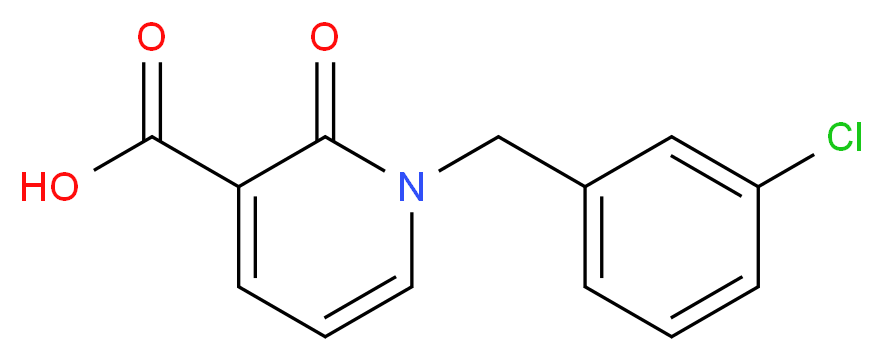 1-[(3-chlorophenyl)methyl]-2-oxo-1,2-dihydropyridine-3-carboxylic acid_分子结构_CAS_338754-68-0