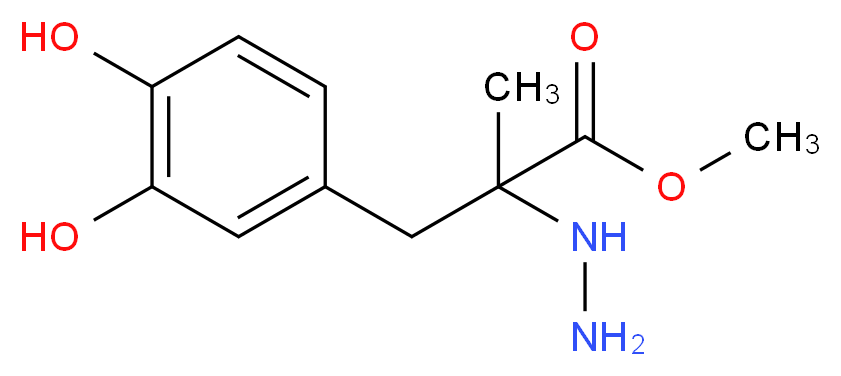 methyl 3-(3,4-dihydroxyphenyl)-2-hydrazinyl-2-methylpropanoate_分子结构_CAS_91431-01-5