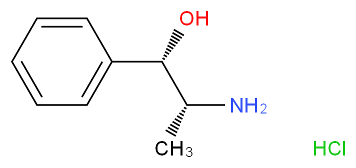 (1S,2R)-2-amino-1-phenylpropan-1-ol hydrochloride_分子结构_CAS_154-41-6