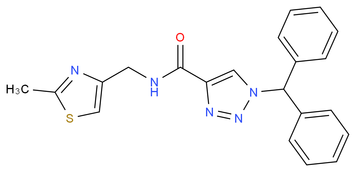 1-(diphenylmethyl)-N-[(2-methyl-1,3-thiazol-4-yl)methyl]-1H-1,2,3-triazole-4-carboxamide_分子结构_CAS_)