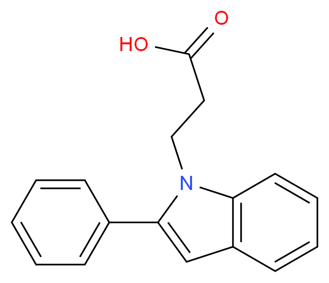 3-(2-Phenyl-indol-1-yl)-propionic acid_分子结构_CAS_65746-55-6)