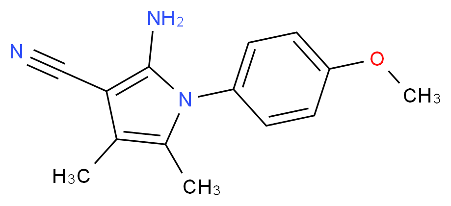 2-amino-1-(4-methoxyphenyl)-4,5-dimethyl-1H-pyrrole-3-carbonitrile_分子结构_CAS_72578-38-2