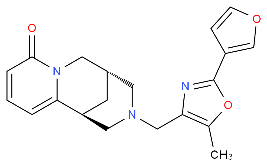 (1S,9S)-11-{[2-(3-furyl)-5-methyl-1,3-oxazol-4-yl]methyl}-7,11-diazatricyclo[7.3.1.0~2,7~]trideca-2,4-dien-6-one_分子结构_CAS_)