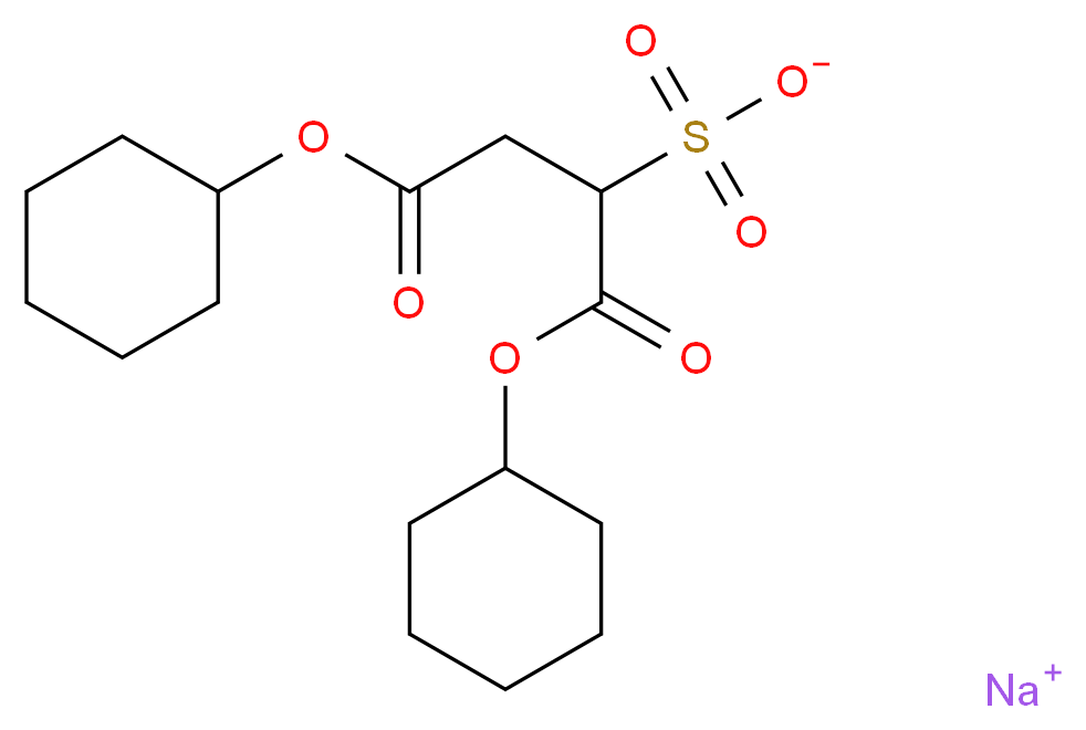 sodium 1,4-bis(cyclohexyloxy)-1,4-dioxobutane-2-sulfonate_分子结构_CAS_23386-52-9