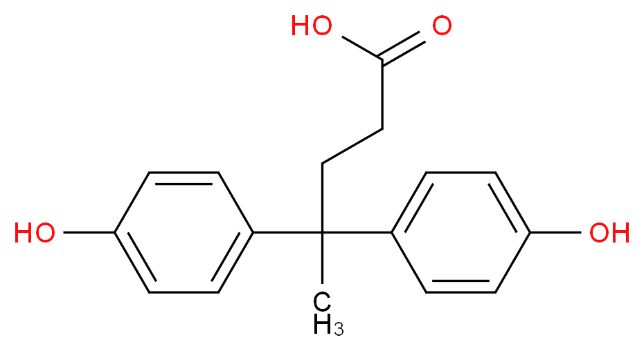 4,4-bis(p-HYDROXYPHENYL)PENTANOIC ACID_分子结构_CAS_126-00-1)