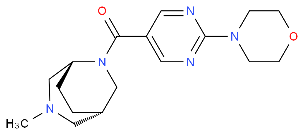 (1S*,5R*)-3-methyl-6-[(2-morpholin-4-ylpyrimidin-5-yl)carbonyl]-3,6-diazabicyclo[3.2.2]nonane_分子结构_CAS_)