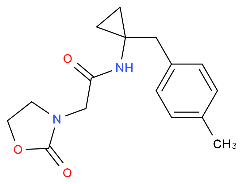 N-[1-(4-methylbenzyl)cyclopropyl]-2-(2-oxo-1,3-oxazolidin-3-yl)acetamide_分子结构_CAS_)