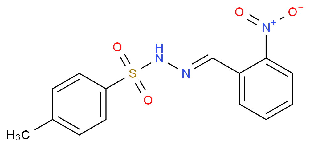 4-methyl-N'-[(1E)-(2-nitrophenyl)methylidene]benzene-1-sulfonohydrazide_分子结构_CAS_58809-90-8