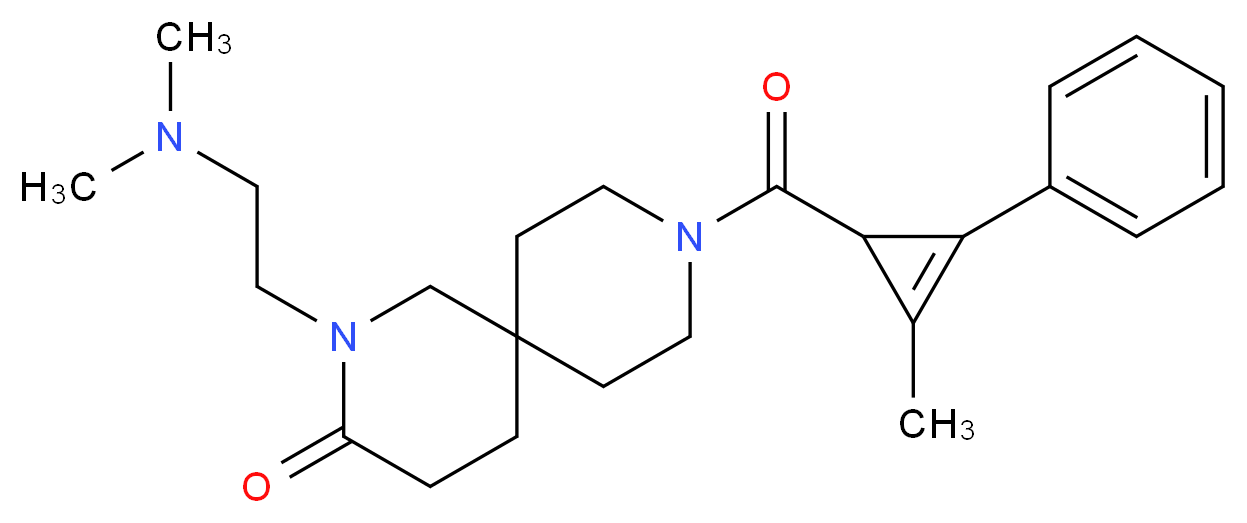 2-[2-(dimethylamino)ethyl]-9-[(2-methyl-3-phenylcycloprop-2-en-1-yl)carbonyl]-2,9-diazaspiro[5.5]undecan-3-one_分子结构_CAS_)