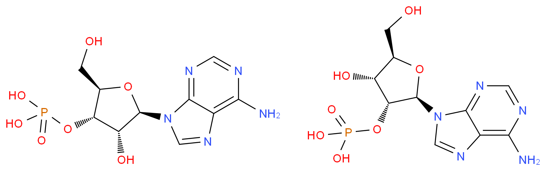 腺苷 2′(3′)-单磷酸混合异构体_分子结构_CAS_130-49-4)