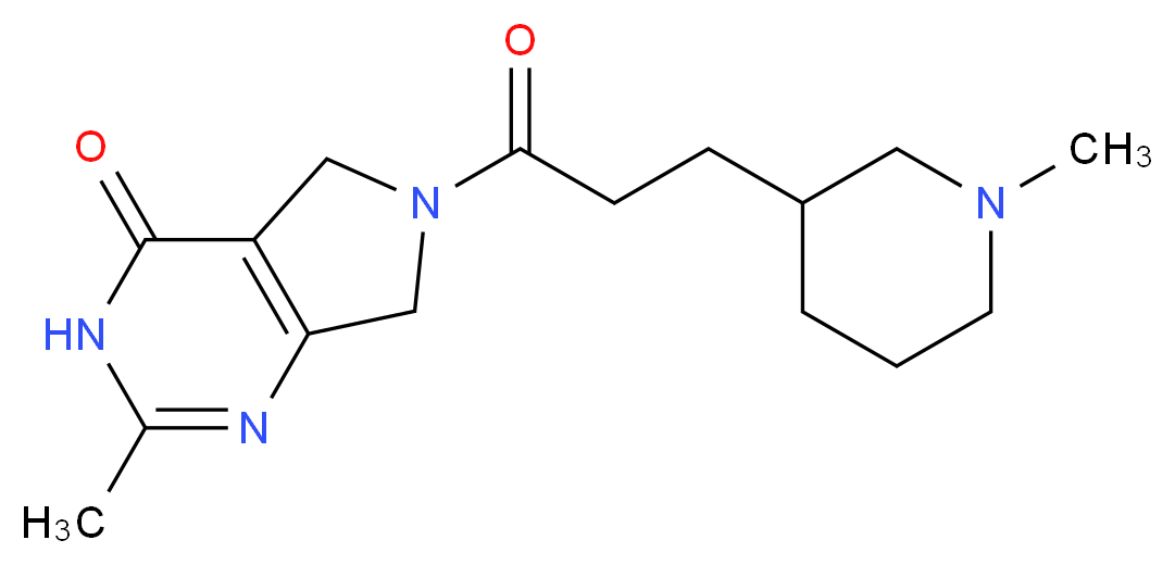 2-methyl-6-[3-(1-methyl-3-piperidinyl)propanoyl]-3,5,6,7-tetrahydro-4H-pyrrolo[3,4-d]pyrimidin-4-one_分子结构_CAS_)