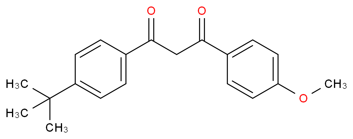 1-(4-甲氧苯基)-3-(4-叔丁基苯基)-1,3-丙二酮_分子结构_CAS_70356-09-1)