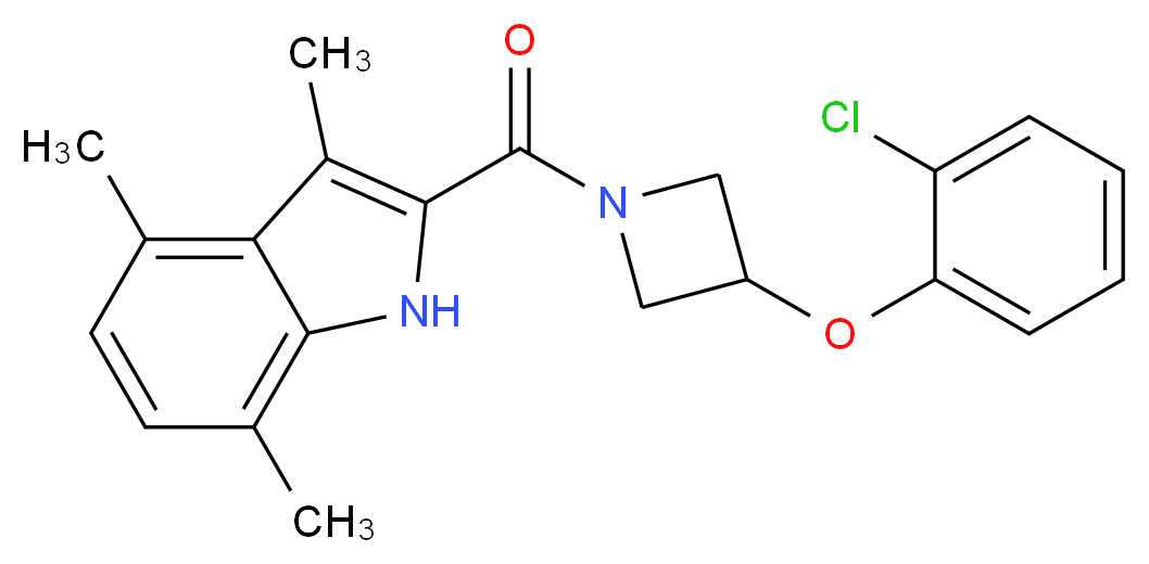 2-{[3-(2-chlorophenoxy)-1-azetidinyl]carbonyl}-3,4,7-trimethyl-1H-indole_分子结构_CAS_)