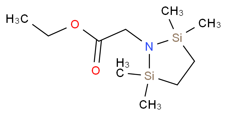 (1-乙氧基羰基甲基)-2,2,5,5-四甲基-1-氮杂-2,5-二硅杂环戊烷_分子结构_CAS_78605-23-9)