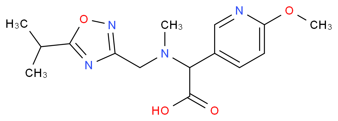 [[(5-isopropyl-1,2,4-oxadiazol-3-yl)methyl](methyl)amino](6-methoxypyridin-3-yl)acetic acid_分子结构_CAS_)