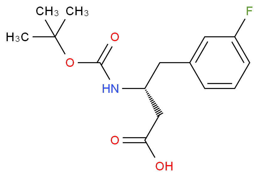 (3R)-3-{[(tert-butoxy)carbonyl]amino}-4-(3-fluorophenyl)butanoic acid_分子结构_CAS_331763-66-7