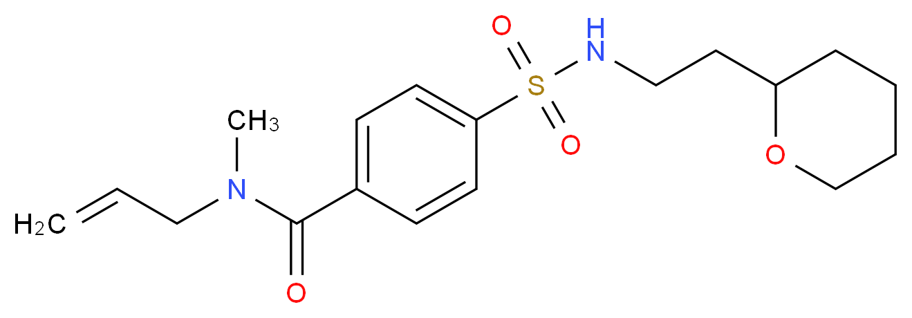 N-allyl-N-methyl-4-({[2-(tetrahydro-2H-pyran-2-yl)ethyl]amino}sulfonyl)benzamide_分子结构_CAS_)