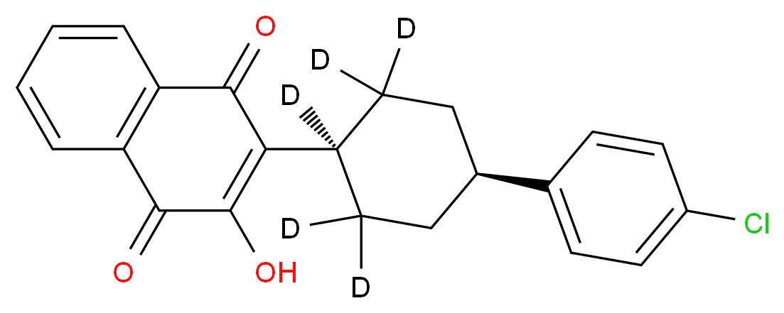 2-hydroxy-3-[(1s,4s)-4-(4-chlorophenyl)(1,2,2,6,6-<sup>2</sup>H<sub>5</sub>)cyclohexyl]-1,4-dihydronaphthalene-1,4-dione_分子结构_CAS_1217612-80-0