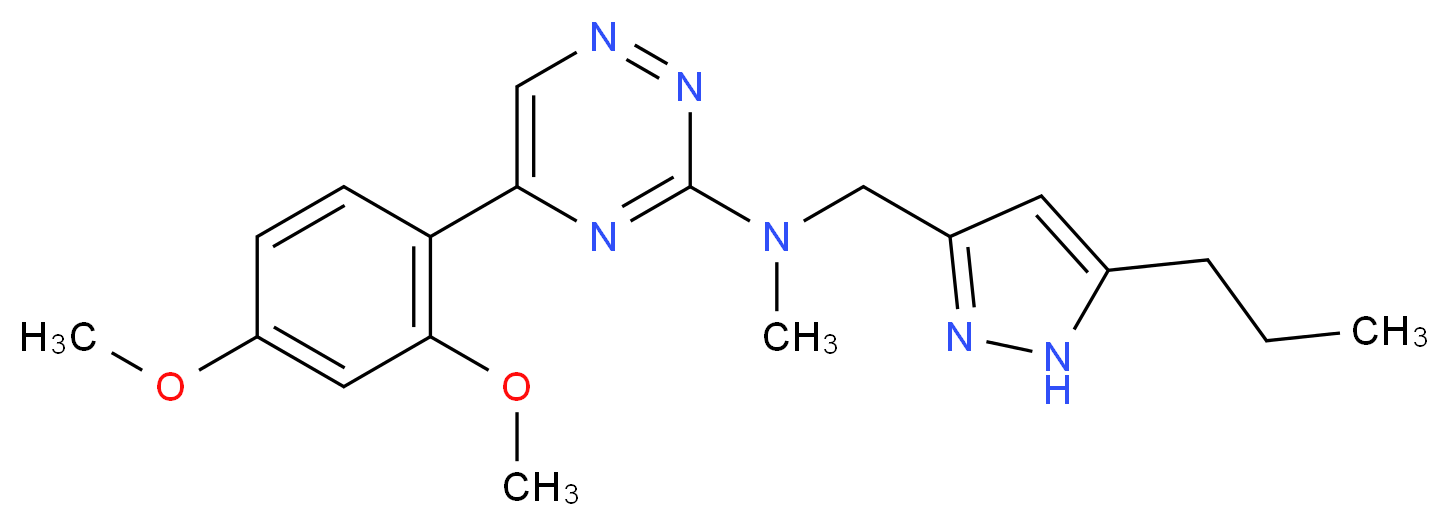 5-(2,4-dimethoxyphenyl)-N-methyl-N-[(5-propyl-1H-pyrazol-3-yl)methyl]-1,2,4-triazin-3-amine_分子结构_CAS_)