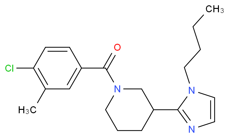 3-(1-butyl-1H-imidazol-2-yl)-1-(4-chloro-3-methylbenzoyl)piperidine_分子结构_CAS_)