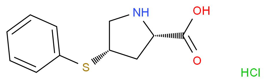 (2S,4S)-4-(phenylsulfanyl)pyrrolidine-2-carboxylic acid hydrochloride_分子结构_CAS_105107-84-4