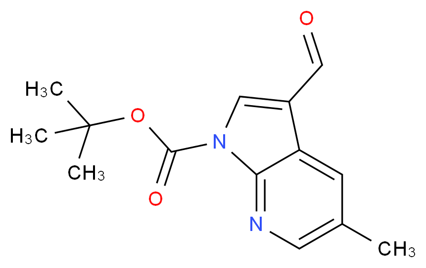 tert-Butyl 3-formyl-5-methyl-1H-pyrrolo-[2,3-b]pyridine-1-carboxylate_分子结构_CAS_)