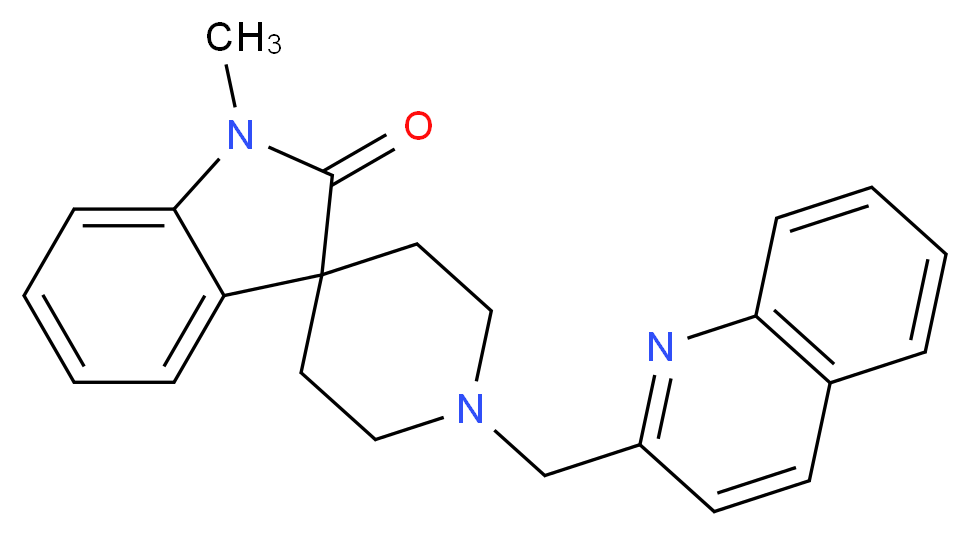 1-methyl-1'-(quinolin-2-ylmethyl)spiro[indole-3,4'-piperidin]-2(1H)-one_分子结构_CAS_)