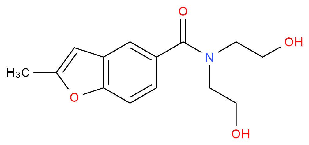 N,N-bis(2-hydroxyethyl)-2-methyl-1-benzofuran-5-carboxamide_分子结构_CAS_)