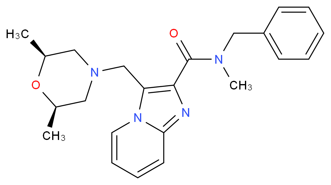 N-benzyl-3-{[(2R*,6S*)-2,6-dimethyl-4-morpholinyl]methyl}-N-methylimidazo[1,2-a]pyridine-2-carboxamide_分子结构_CAS_)