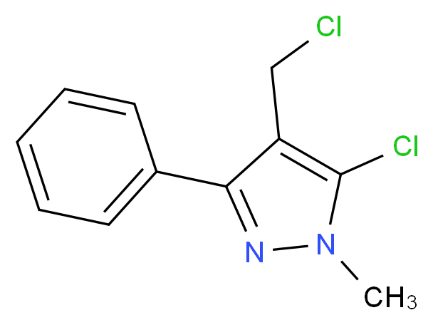 5-Chloro-4-(chloromethyl)-1-methyl-3-phenyl-1H-pyrazole_分子结构_CAS_321538-19-6)