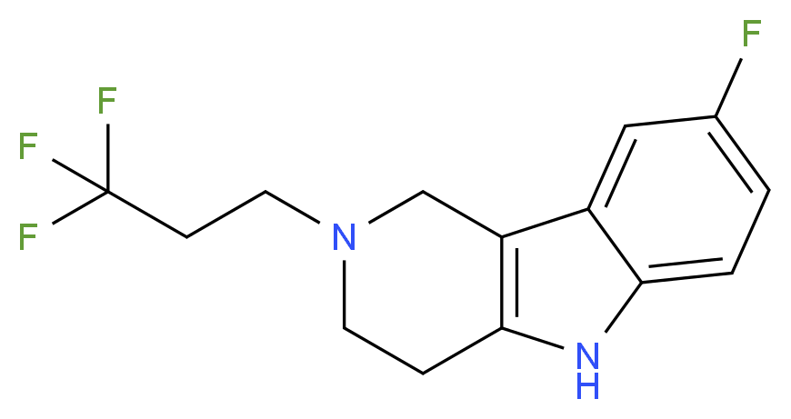 8-fluoro-2-(3,3,3-trifluoropropyl)-2,3,4,5-tetrahydro-1H-pyrido[4,3-b]indole_分子结构_CAS_)
