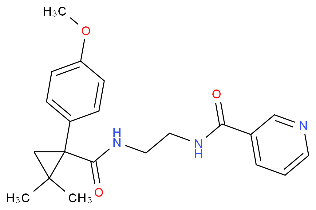 N-[2-({[1-(4-methoxyphenyl)-2,2-dimethylcyclopropyl]carbonyl}amino)ethyl]nicotinamide_分子结构_CAS_)