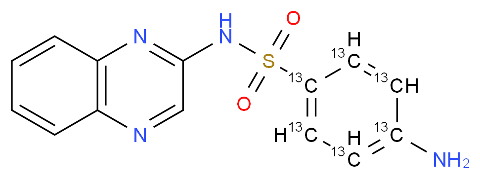 4-amino-N-(quinoxalin-2-yl)(1,2,3,4,5,6-<sup>1</sup><sup>3</sup>C<sub>6</sub>)benzene-1-sulfonamide_分子结构_CAS_1202864-52-5